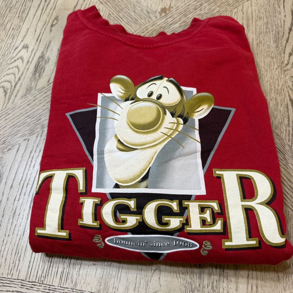 Vintage 90s Disney Catalog XXL Red Tigger Bouncin Since 1968 Crewneck Sweatshirt